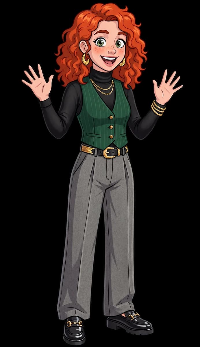 Emma, a anfitriã do Clothes Game