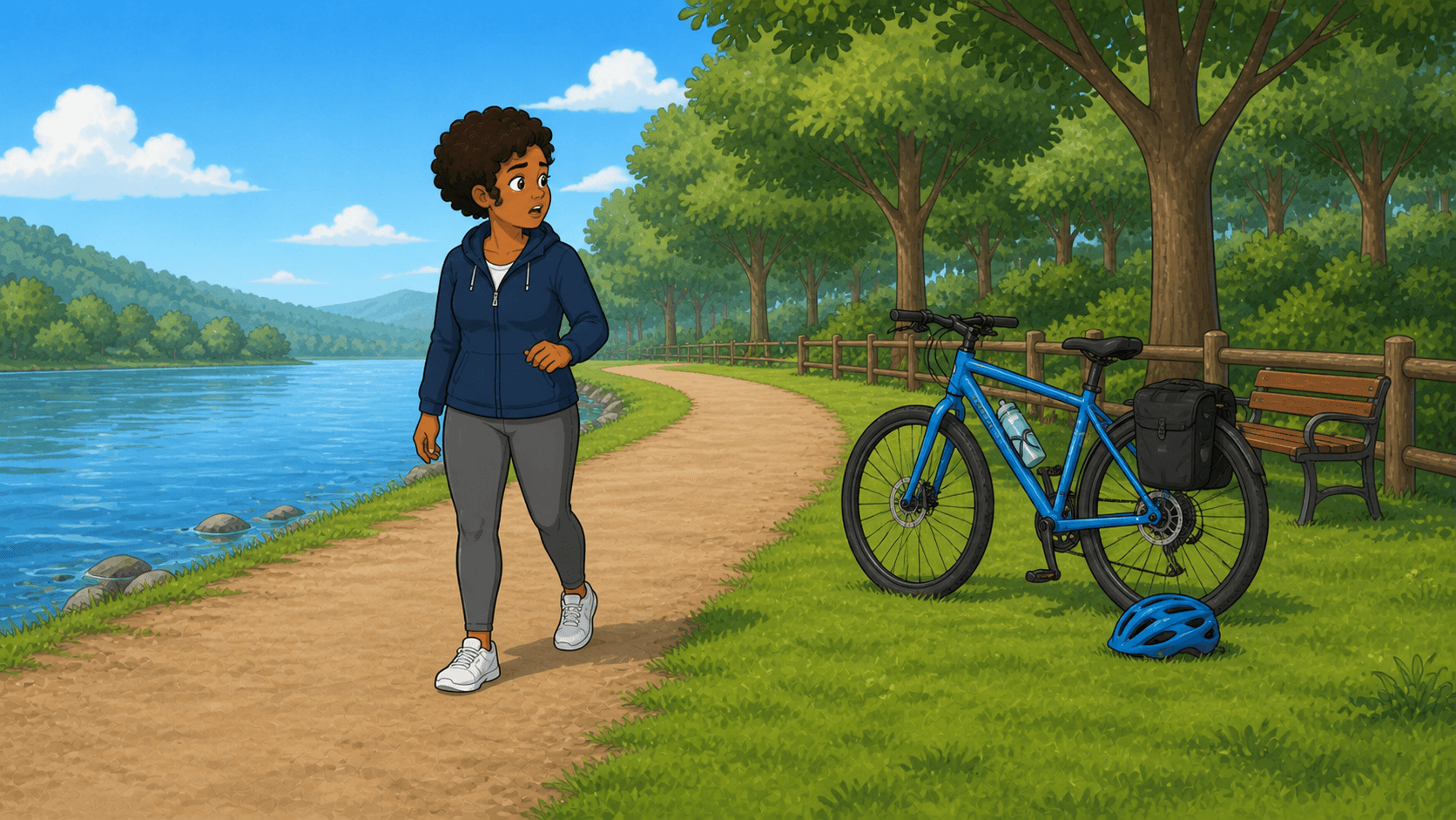 Capa da história The Blue Bike by the Lake