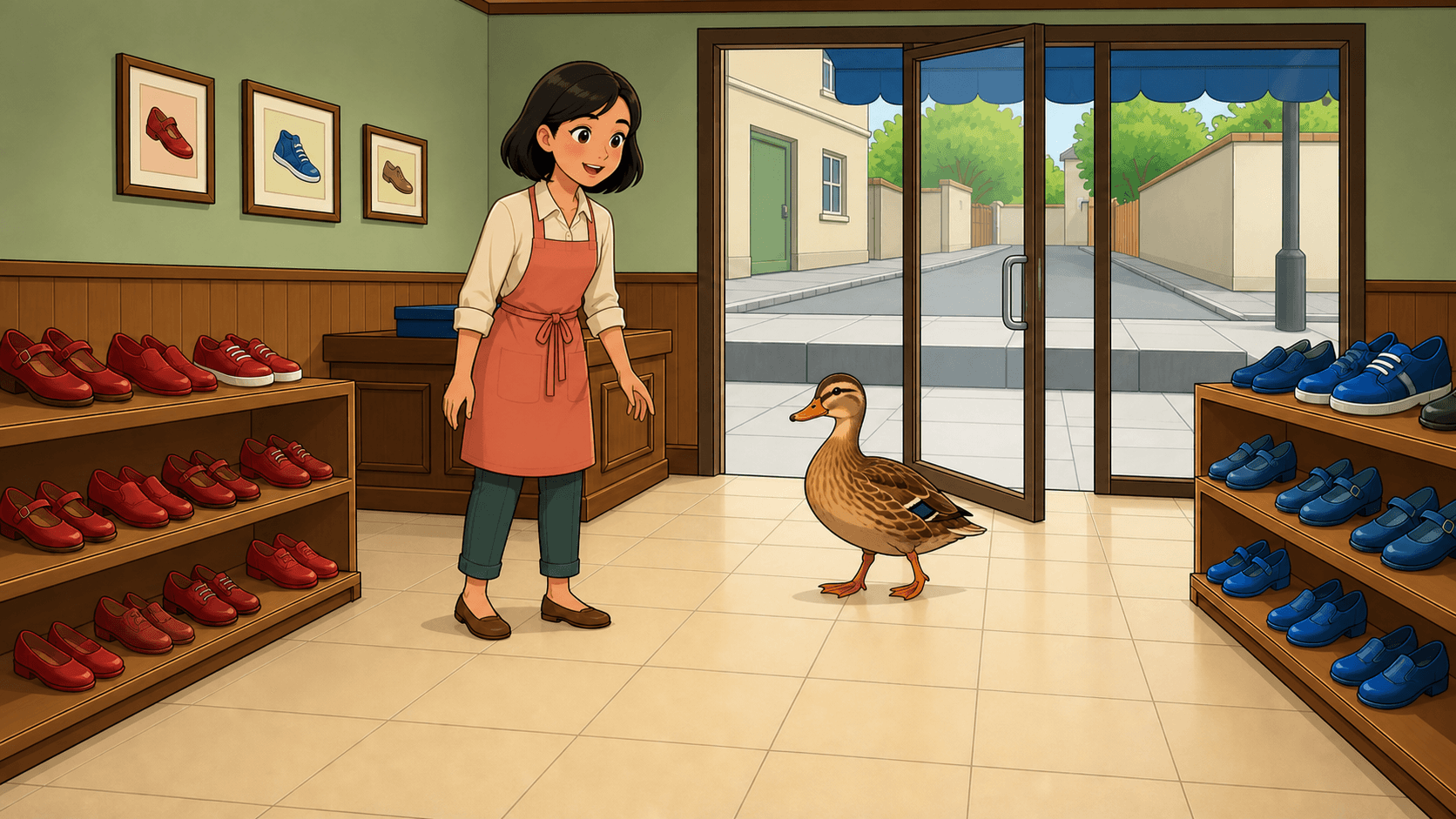 Capa da história The Duck in the Shoe Shop