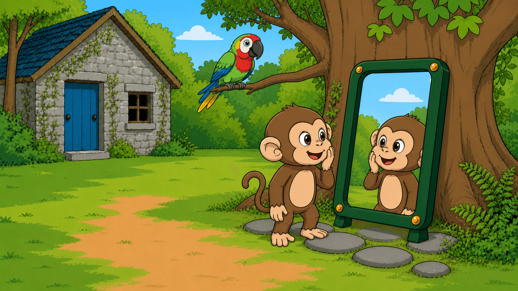 Capa da história The Monkey and the Mirror