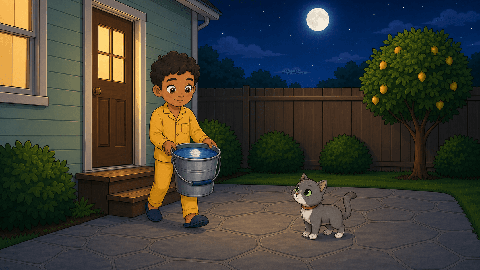 Capa da história The Moon in the Bucket