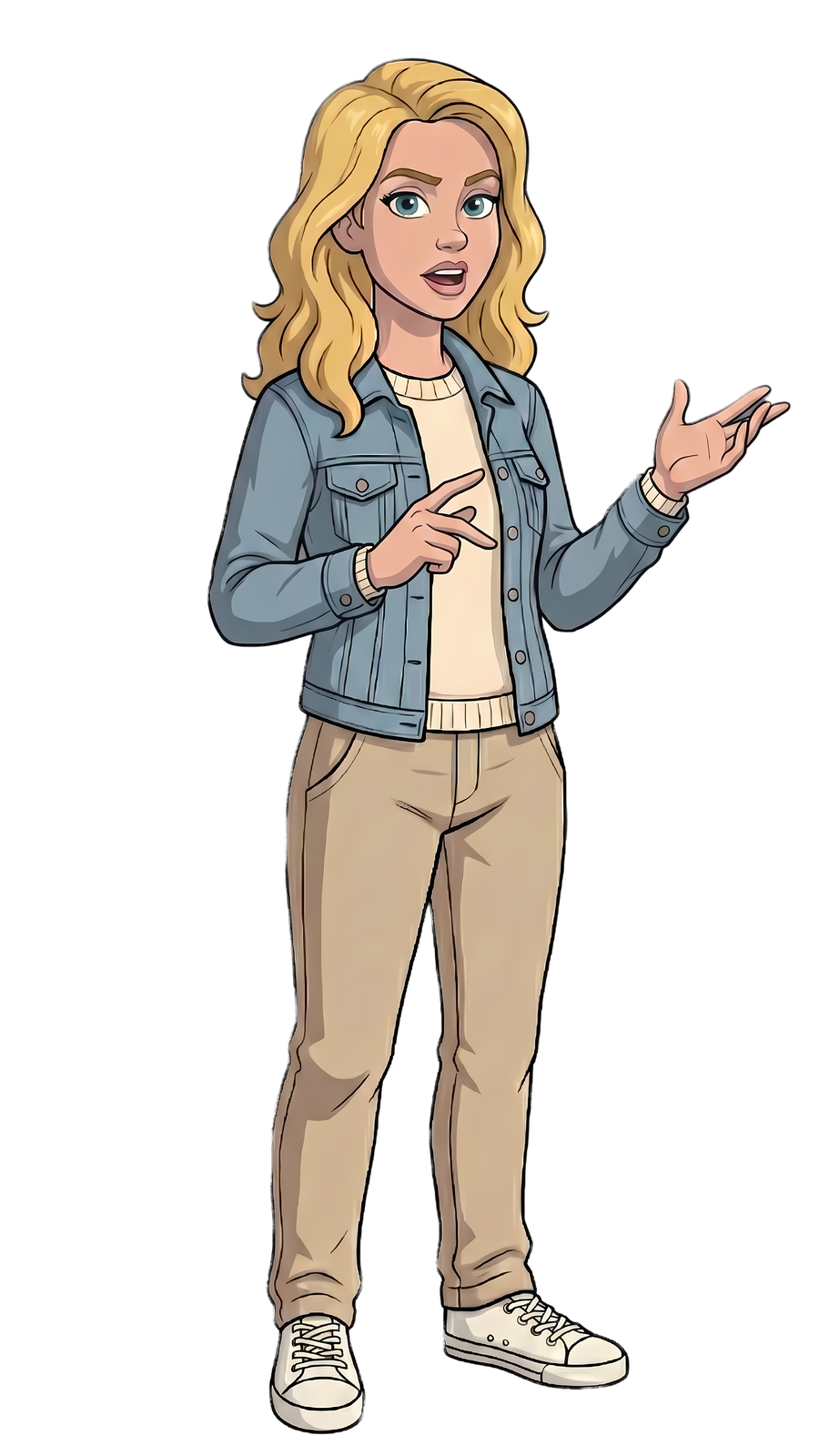 Anna pronta para acompanhar o teste de inglês