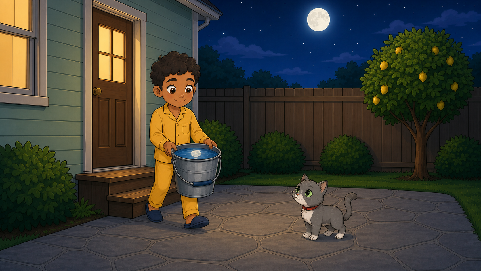 Cena 1 de 4 da história The Moon in the Bucket